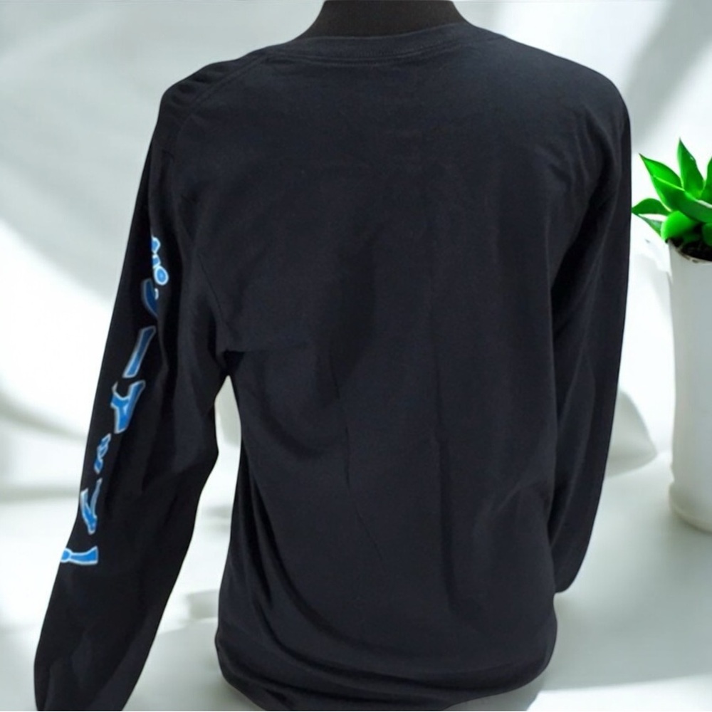 Pac-Man Black Long Sleeve Tee Shirt with Kanji - Picture 11 of 16